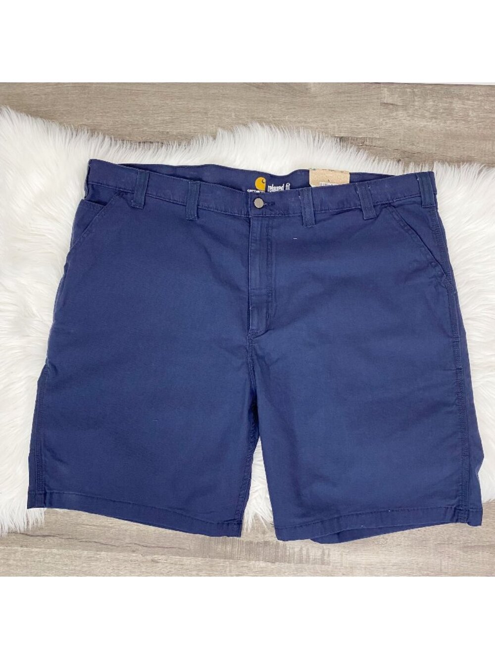 Carhartt Mens 46 x 10 Navy Blue Rugged Flex Rigby Short Relaxed Fit